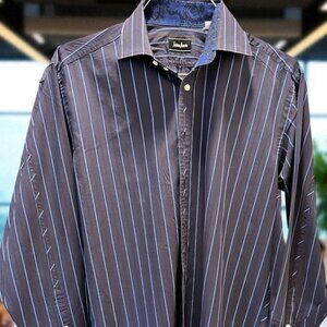 Nieman Marcus Striped Men's Long-Sleeve Button-Up Shirt